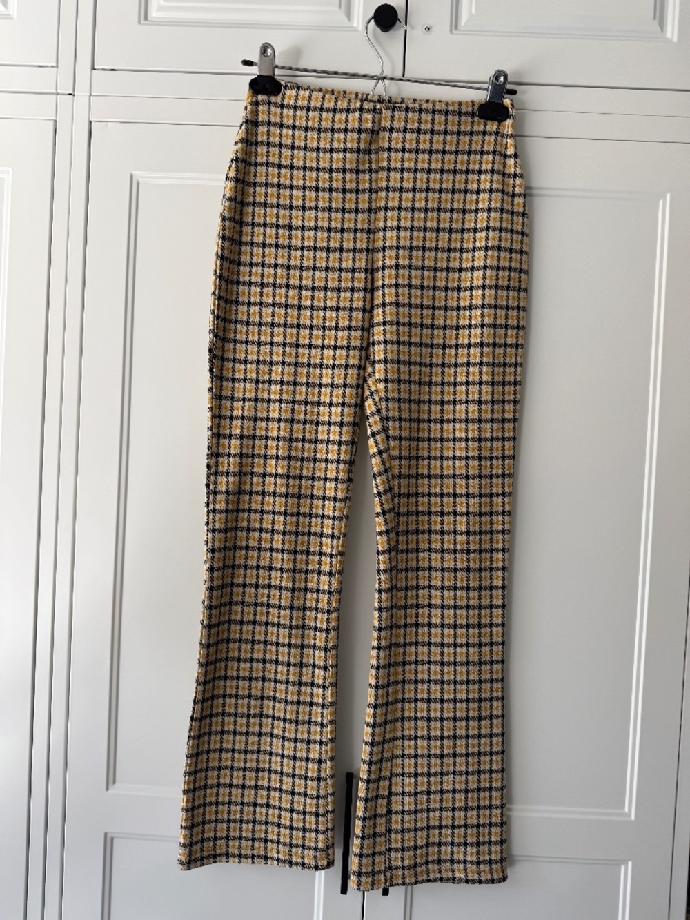 Urban Outfitters gold plaid bootcut pants